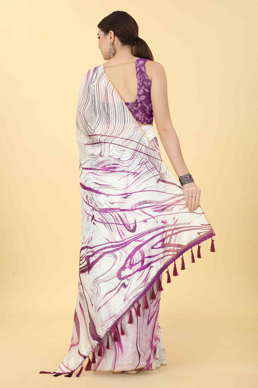 Burgundy Cotton Blend Dyed Tie and Dye Saree with Unstitched Blouse - Hiral Fashion | Swadesiicart