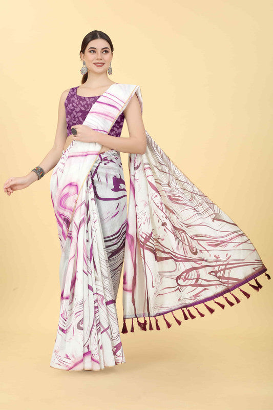 Burgundy Cotton Blend Dyed Tie and Dye Saree with Unstitched Blouse - Hiral Fashion | Swadesiicart