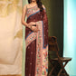 Hiral Fashion Brown Paithani Cotton Blend Floral Digital Printed Saree | Swadesiicart