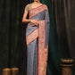 Hiral Fashion Grey Paithani Cotton Blend Geomatric Digital Printed Saree | Swadesiicart