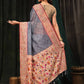 Hiral Fashion Grey Paithani Cotton Blend Geomatric Digital Printed Saree | Swadesiicart