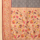 Hiral Fashion Grey Paithani Cotton Blend Geomatric Digital Printed Saree | Swadesiicart