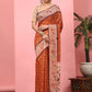Hiral Fashion Orange Paithani Cotton Blend Polka Dots Digital Printed Saree | Swadesiicart