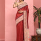 Hiral Fashion Red Paithani Cotton Blend Solid Digital Printed Saree | Swadesiicart