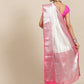 White Silk Blend Woven Zari Design Polka Dots Saree with Unstitched Blouse - Hiral Fashion | Swadesiicart