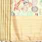 Beige Art Silk Printed Embellished Saree with Unstitched Blouse - Hiral Fashion | Swadesiicart