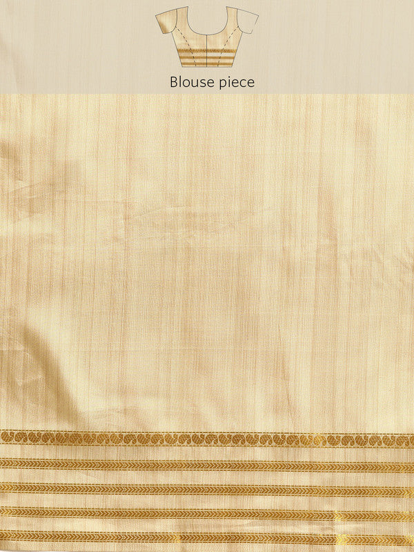 Beige Art Silk Printed Embellished Saree with Unstitched Blouse - Hiral Fashion | Swadesiicart