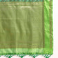 Green Silk Blend Woven Zari Design Abstract Saree with Unstitched Blouse - Hiral Fashion | Swadesiicart