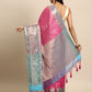 Pink Silk Blend Woven Zari Design Abstract Saree with Unstitched Blouse - Hiral Fashion | Swadesiicart