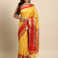 Yellow Silk Blend Woven Zari Design Abstract Saree with Unstitched Blouse - Hiral Fashion | Swadesiicart
