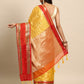 Yellow Silk Blend Woven Zari Design Abstract Saree with Unstitched Blouse - Hiral Fashion | Swadesiicart