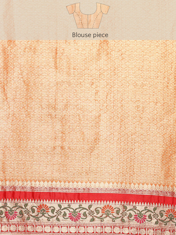 Yellow Silk Blend Woven Zari Design Abstract Saree with Unstitched Blouse - Hiral Fashion | Swadesiicart