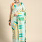 Blue Pure Cotton Woven Zari Design Floral Saree with Unstitched Blouse - Hiral Fashion | Swadesiicart