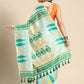 Blue Pure Cotton Woven Zari Design Floral Saree with Unstitched Blouse - Hiral Fashion | Swadesiicart