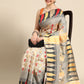 Gray Pure Cotton Woven Zari Design Floral Saree with Unstitched Blouse - Hiral Fashion | Swadesiicart