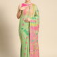 Green Pure Cotton Woven Zari Design Floral Saree with Unstitched Blouse - Hiral Fashion | Swadesiicart