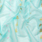 Turquoise Pure Cotton Woven Zari Design Geomatric Saree with Unstitched Blouse - Hiral Fashion | Swadesiicart