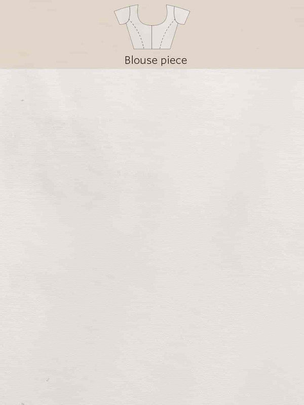White Pure Cotton Woven Zari Design Paisley Saree with Unstitched Blouse - Hiral Fashion | Swadesiicart