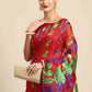 Red Pure Cotton Woven Zari Design Paisley Saree with Unstitched Blouse - Hiral Fashion | Swadesiicart