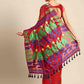 Red Pure Cotton Woven Zari Design Paisley Saree with Unstitched Blouse - Hiral Fashion | Swadesiicart