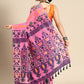 Pink Pure Cotton Woven Zari Design Floral Saree with Unstitched Blouse - Hiral Fashion | Swadesiicart