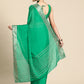 Green Pure Viscose Chinon Zari Woven Solid Saree with Unstitched Blouse - Hiral Fashion | Swadesiicart