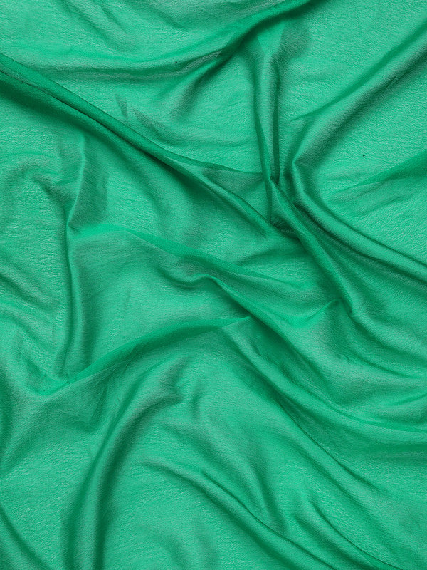 Green Pure Viscose Chinon Zari Woven Solid Saree with Unstitched Blouse - Hiral Fashion | Swadesiicart