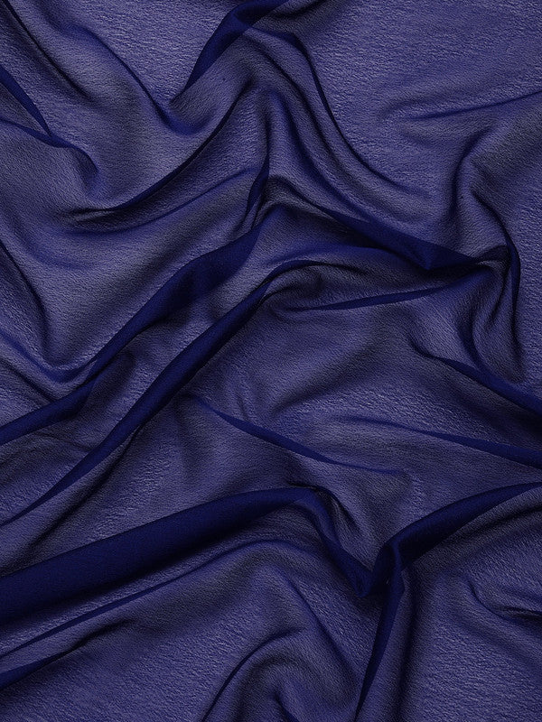Navy Blue Pure Viscose Chinon Zari Woven Solid Saree with Unstitched Blouse - Hiral Fashion | Swadesiicart