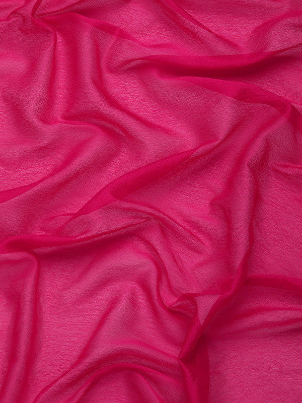 Pink Pure Viscose Chinon Zari Woven Solid Saree with Unstitched Blouse - Hiral Fashion | Swadesiicart