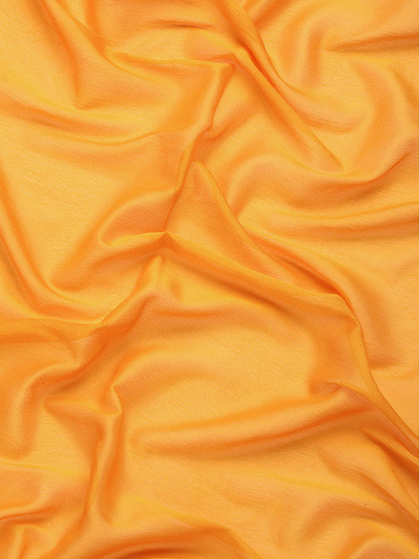 Yellow Pure Viscose Chinon Zari Woven Solid Saree with Unstitched Blouse - Hiral Fashion | Swadesiicart