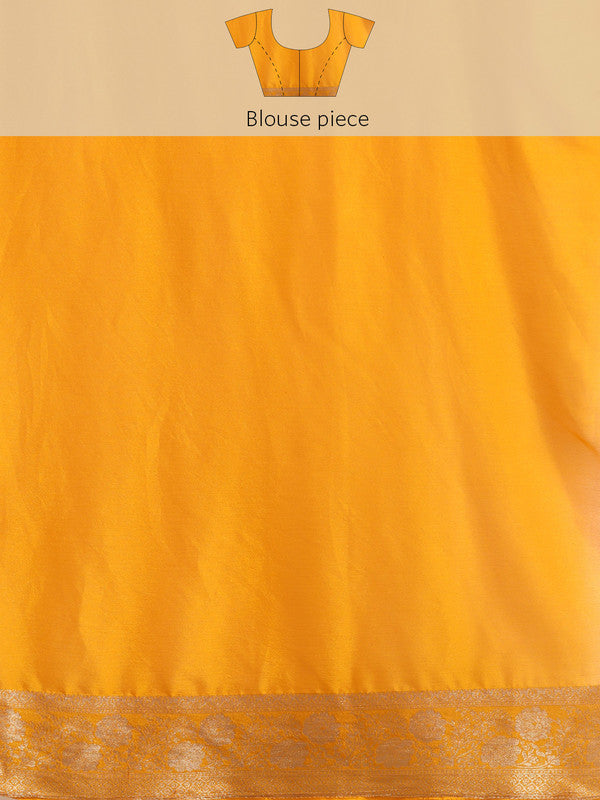 Yellow Pure Viscose Chinon Zari Woven Solid Saree with Unstitched Blouse - Hiral Fashion | Swadesiicart
