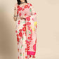 Off White Pure Cotton Woven Zari Design Floral Saree with Unstitched Blouse - Hiral Fashion | Swadesiicart