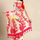 Off White Pure Cotton Woven Zari Design Floral Saree with Unstitched Blouse - Hiral Fashion | Swadesiicart