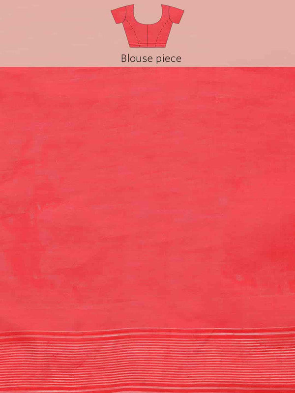 Off White Pure Cotton Woven Zari Design Floral Saree with Unstitched Blouse - Hiral Fashion | Swadesiicart