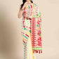 Off White Pure Cotton Woven Zari Design Floral Saree with Unstitched Blouse - Hiral Fashion | Swadesiicart