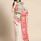 Off White Pure Cotton Woven Zari Design Floral Saree with Unstitched Blouse - Hiral Fashion | Swadesiicart