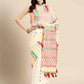 Off White Pure Cotton Woven Zari Design Floral Saree with Unstitched Blouse - Hiral Fashion | Swadesiicart