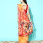 Mustard Organza Printed Tie and Dye Saree with Unstitched Blouse - Hiral Fashion | Swadesiicart