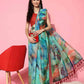 Multicolor Organza Printed Tie and Dye Saree with Unstitched Blouse - Hiral Fashion | Swadesiicart