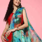 Multicolor Organza Printed Tie and Dye Saree with Unstitched Blouse - Hiral Fashion | Swadesiicart