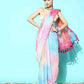 Pink Organza Printed Tie and Dye Saree with Unstitched Blouse - Hiral Fashion | Swadesiicart