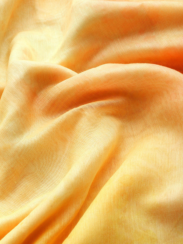 Yellow Organza Printed Tie and Dye Saree with Unstitched Blouse - Hiral Fashion | Swadesiicart