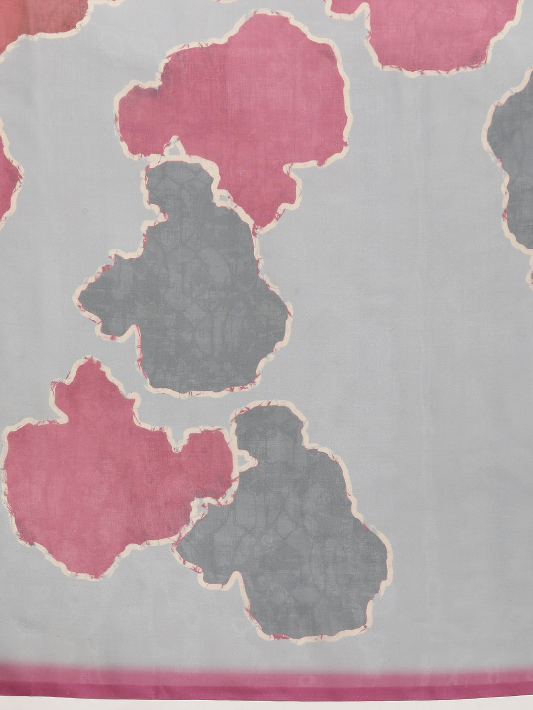 Dark Gray Silk Blend Printed Abstract Saree with Unstitched Blouse - Hiral Fashion | Swadesiicart