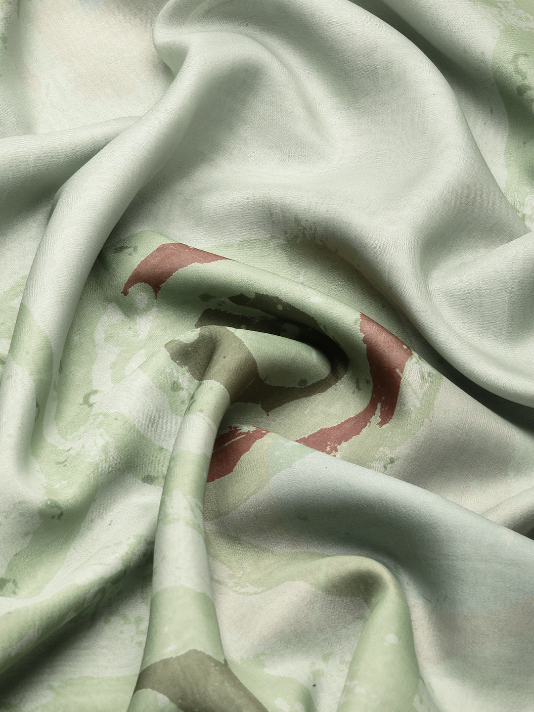 Green Silk Blend Printed Abstract Saree with Unstitched Blouse - Hiral Fashion | Swadesiicart