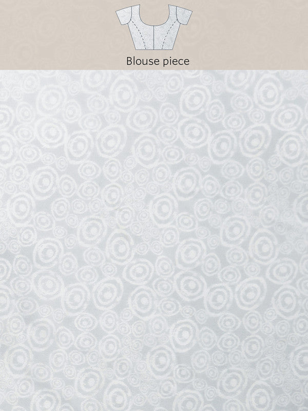 Gray Silk Blend Printed Abstract Saree with Unstitched Blouse - Hiral Fashion | Swadesiicart