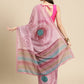 Peach Silk Blend Printed Abstract Saree with Unstitched Blouse - Hiral Fashion | Swadesiicart