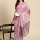 Peach Silk Blend Printed Abstract Saree with Unstitched Blouse - Hiral Fashion | Swadesiicart