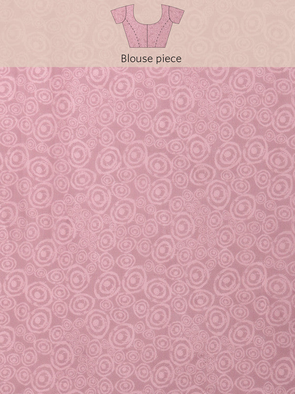 Peach Silk Blend Printed Abstract Saree with Unstitched Blouse - Hiral Fashion | Swadesiicart