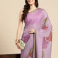 Purple Silk Blend Printed Abstract Saree with Unstitched Blouse - Hiral Fashion | Swadesiicart