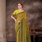 Mustard Cotton Blend Woven Thread Floral Saree with Unstitched Blouse - Hiral Fashion | Swadesiicart